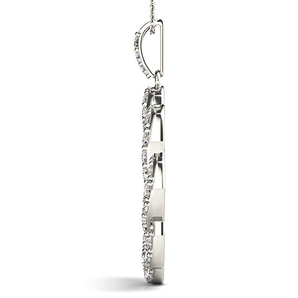 1.00 ctw Diamond Criss Cross Infinity Circle Necklace Pendant-VIRABYANI